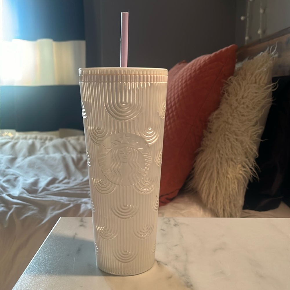 Starbucks 24oz pearl white mermaid cold cup